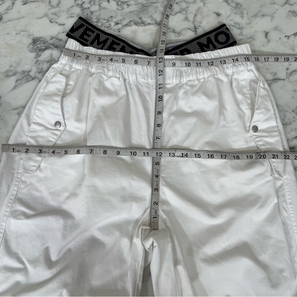 Free people movement white wide leg pull on pants exposed elastic waist band M - Picture 7 of 15